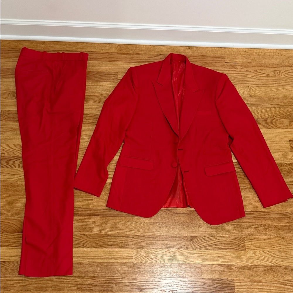 Men's Red Two-Piece Suit Jacket & Pants